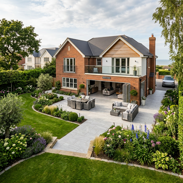 Driveway and patio installation by Essex & Suffolk Paving Clacton